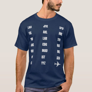 Camiseta Códigos de aeroporto