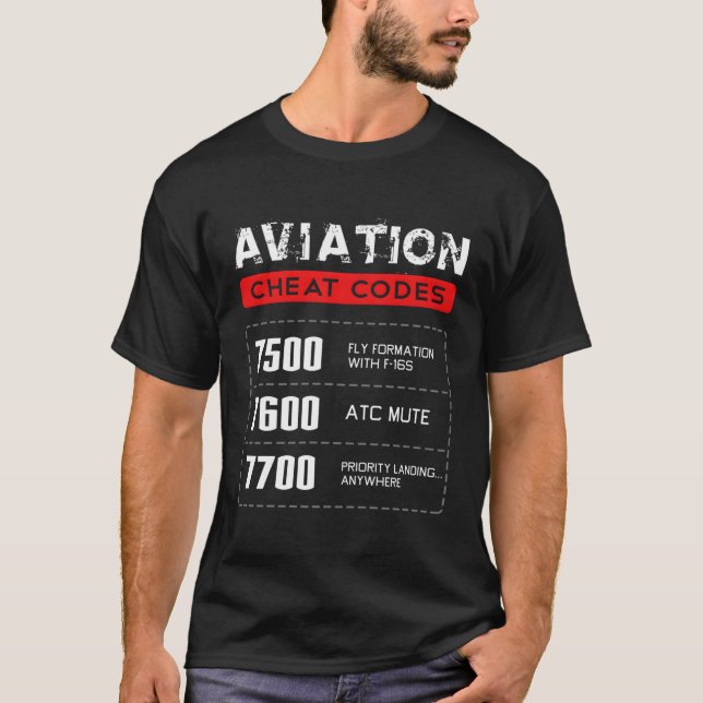 Camiseta Códigos de Cheat Aviation Pilo (Frente)