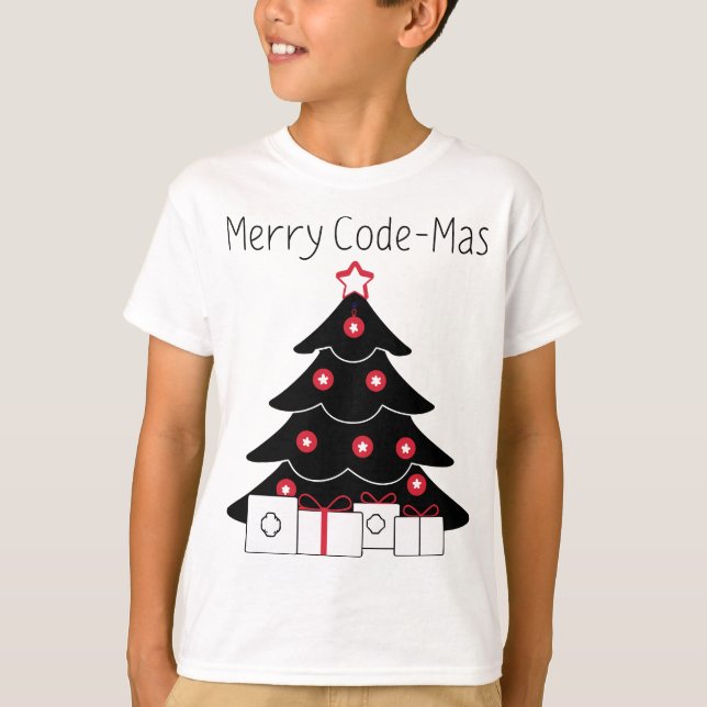 Camiseta Coding Christmas Tree Merry Code-mas Shirt (Frente)