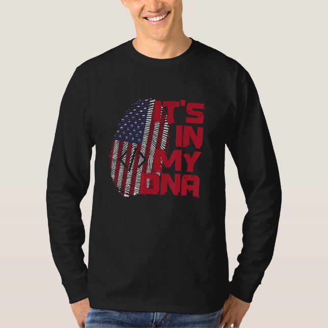 Camiseta Coding In Dna Fingerprint American Patriot 4th of  (Frente)