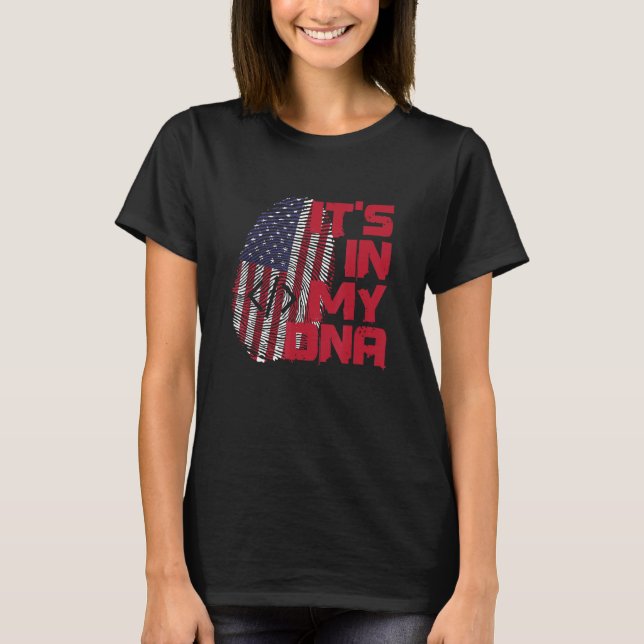 Camiseta Coding In Dna Fingerprint American Patriot 4th of  (Frente)