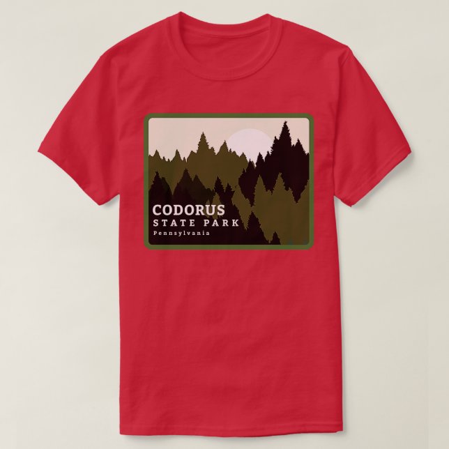 Camiseta Codorus State Park Pensilvânia Forest Sunrise (Frente do Design)