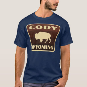 Camiseta Cody Wyoming Retro Buffalo Crachá Brown