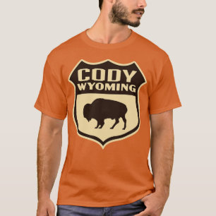 Camiseta Cody Wyoming Retro Buffalo Shield Brown