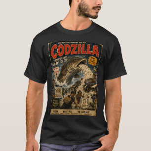Camiseta Codzilla Terror Da Costa Do Peixe Engraçado E