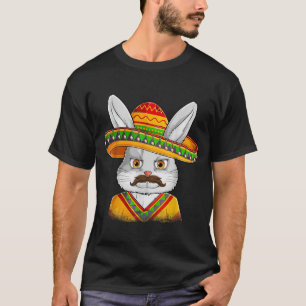 Camiseta Coelhinha Com Homens Sombrero Dia de Páscoa8