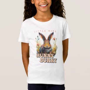 Camiseta Coelhinha de aquarela pequena senhorita Hunny bunn