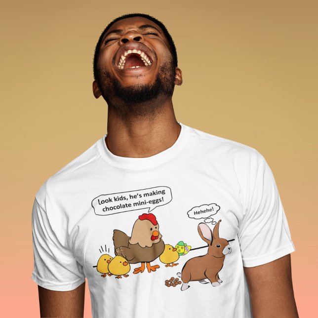 Camiseta Coelhinha faz cocô de chocolate um desenho engraça (Criador carregado)