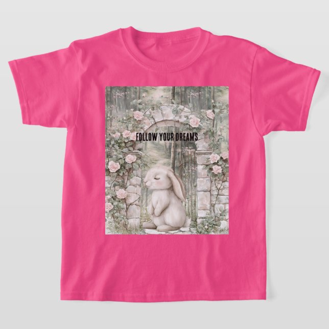Camiseta Coelhinha Floral Rosa Encantada (Postura )