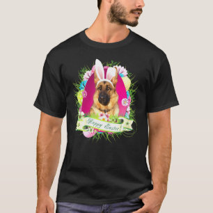 Camiseta Coelhinha German shepherd Cão Felz pascoa Dia do O