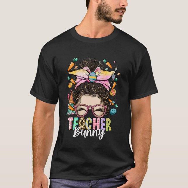 Camiseta Coelhinha Mensageira Páscoa Professora Dia da Pásc (Frente)