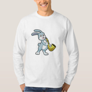 Camiseta Coelhinha na Música com Saxofone