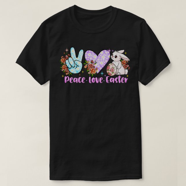 Camiseta Coelhinha páscoa de amor pela paz (Frente do Design)