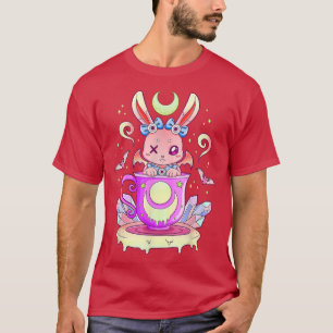 Camiseta Coelhinho Assustador Em Teacup Kawaii Pastel Anime