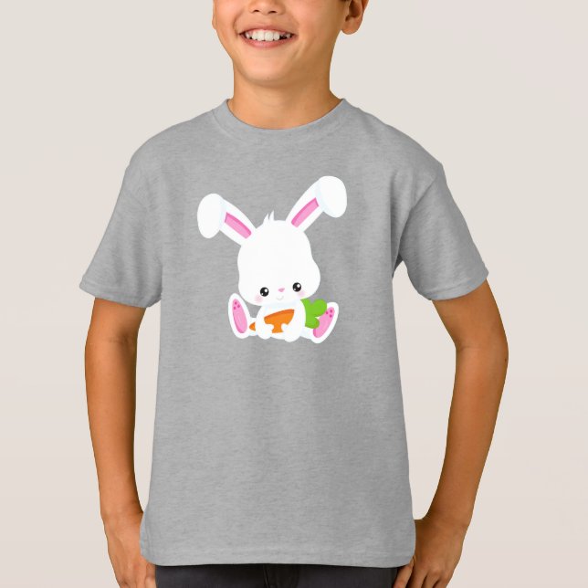 Camiseta Coelhinho Bonito, Coelhinho Branco, Coelhinho Pequ (Frente)