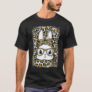 Camiseta Coelhinho Bonito com Bandana Leopardo e Óculos Eng