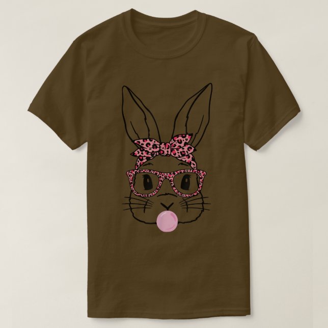 Camiseta Coelhinho Bonito Com Óculos De Coração Bandana Bub (Frente do Design)