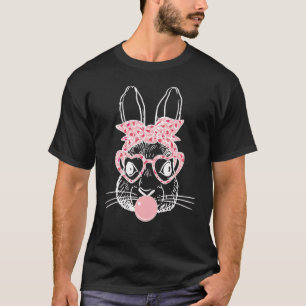 Camiseta Coelhinho Bonito Com Óculos-Leopardo Bandana Bubbl