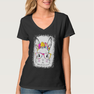 Camiseta Coelhinho Bonito Com Óculos Secos Bandana Tie Bubl