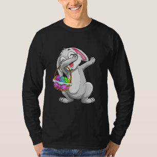 Camiseta Coelhinho Bonito De Raios Com Páscoa De Ovos