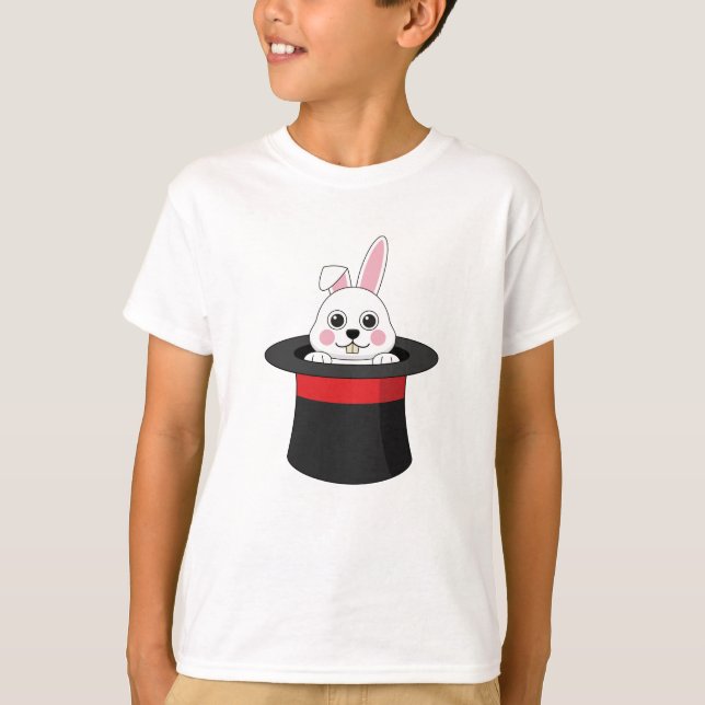 Camiseta Coelhinho Bonito no Chapéu Feiticeiro (Frente)