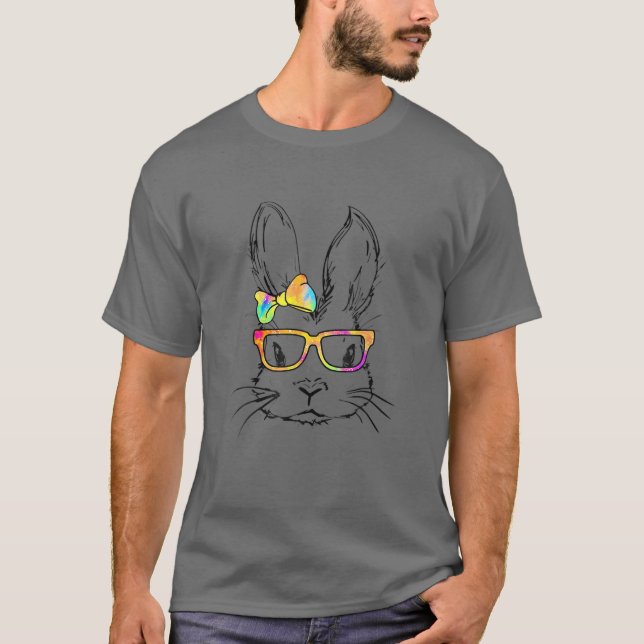 Camiseta Coelhinho Bonito Rosto Colos Colos Colos Dia da Pá (Frente)