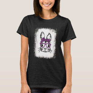 Camiseta Coelhinho Cachorro Enrolado Rosto Rosa Xadrez de B
