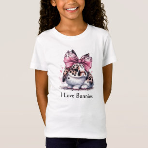 Camiseta Coelhinho Com Laço de Cabelo Encantador
