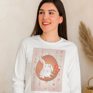 Camiseta Coelhinho com Tulipas Primavera Holiday Rabbit