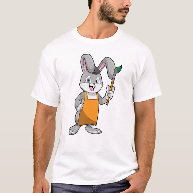 Camiseta Coelhinho como Pintor com Pintor (Frente)