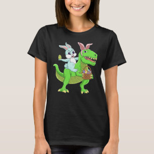 Camiseta Coelhinho da Páscoa Andando Dinossauro T Rex Pásco