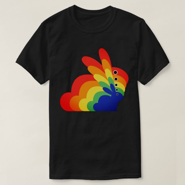 Camiseta Coelhinho da Páscoa Arco-Íris - Páscoa (Frente do Design)