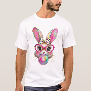 Camiseta Coelhinho da Páscoa Coquette Laço Pincelada Páscoa
