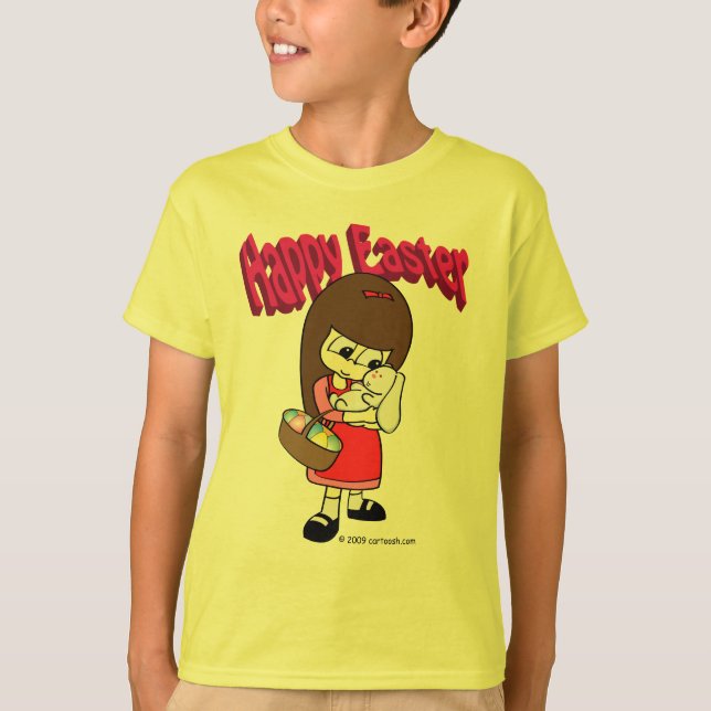 Camiseta Coelhinho da Páscoa e a menina (Frente)