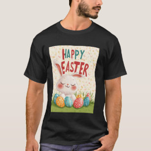 Camiseta Coelhinho da Páscoa Engraçado Ovos da Páscoa Vinta