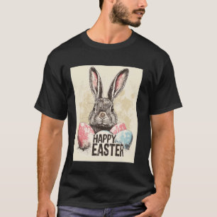 Camiseta Coelhinho da Páscoa Engraçado Ovos da Páscoa Vinta