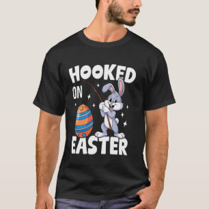 Camiseta Coelhinho da Páscoa engraçado pescando ovos Férias