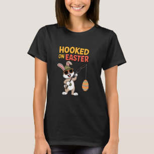 Camiseta Coelhinho da Páscoa Fofo Pescando ovos Férias Dive