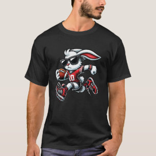 Camiseta Coelhinho da Páscoa Recebedor de Quarterback de Fu
