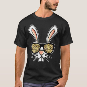 Camiseta Coelhinho da Páscoa Vestindo Óculos de Xadrez-leop