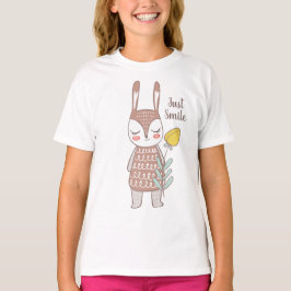 Camiseta Coelhinho da Primavera com uma Flor Amarela, Adorá