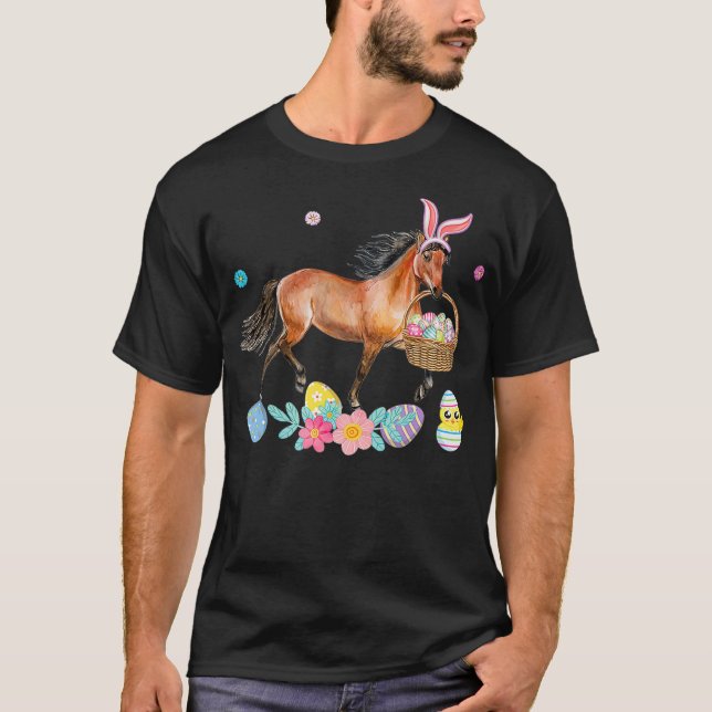 Camiseta Coelhinho de Cavalo Bonito Ovos de Páscoa (Frente)