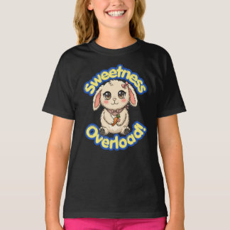 Camiseta Coelhinho de Desenho Animado Fofo com Excesso de D