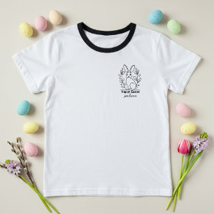 Camiseta Coelhinho de Felz pascoa minimalista com nome pers