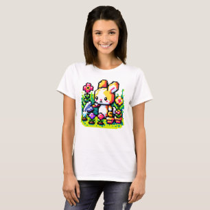 Camiseta Coelhinho de jardinagem - Design de arte natural d