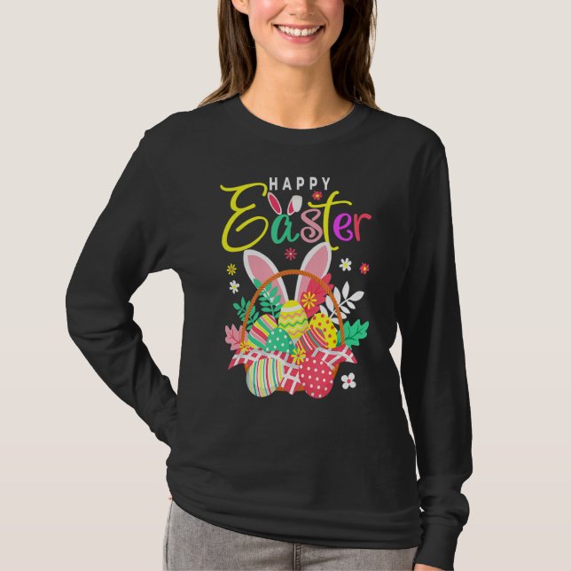 Camiseta Coelhinho De Ovos De felz pascoa 2 (Frente)