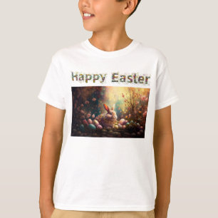 Camiseta Coelhinho de Páscoa com Felz pascoa de Ovos de Pás