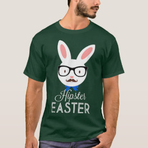Camiseta Coelhinho De Páscoa De hipster Com Óculos De Nerd