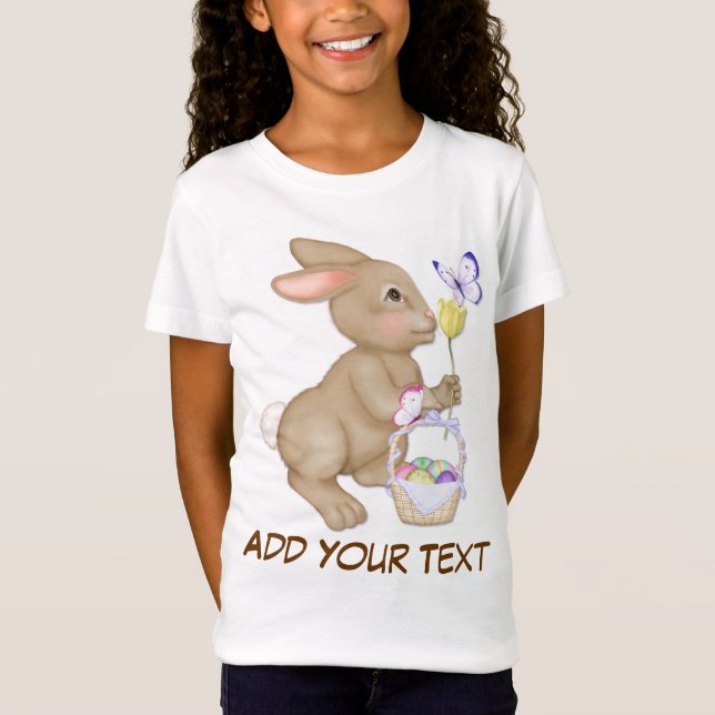 Camiseta Coelhinho de Páscoa e cesta (Frente)
