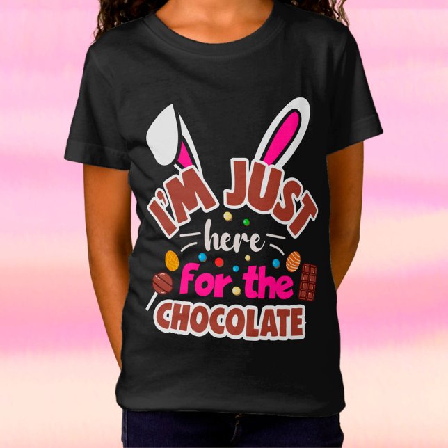 Camiseta Coelhinho de Páscoa... Estou aqui para o Chocolate (Criador carregado)